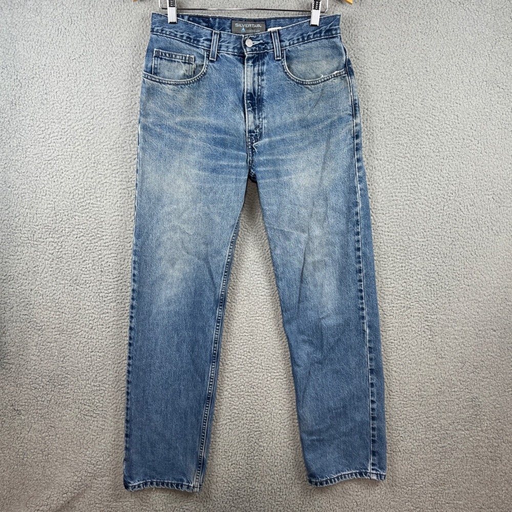 Levis SilverTab Relaxed Fit Jeans Mens 31x32 Blue Medium Wash Vintage distressed